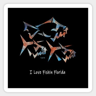 I love Fishing Florida, Patriotic Fish Sticker